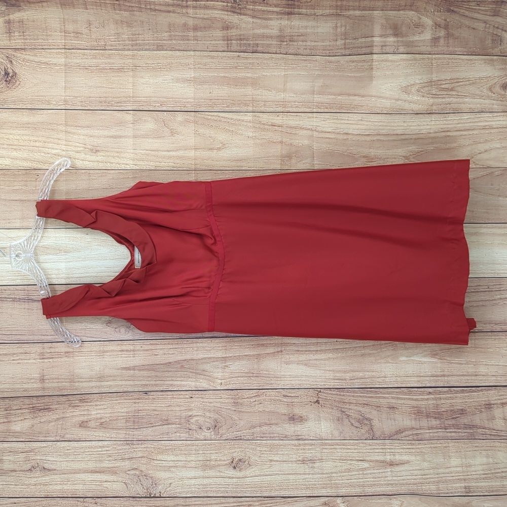 Anthropologie Moulinette Soeurs Silk Red Ruffle Dress - Picture 3 of 7